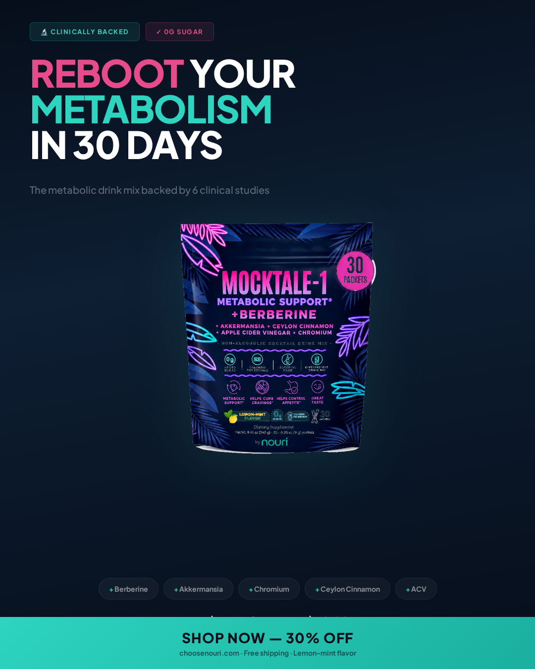 Mocktale-1 — Natural Metabolic Support Drink | 30 Packets